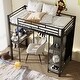 preview thumbnail 6 of 9, Twin Size Metal Loft Bed with Built-in Wardrobe, Desk & Shelves, Black