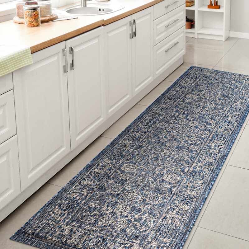 JONATHAN Y Sinjuri Bohemian Textured Weave Floral Indoor/Outdoor Area Rug