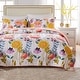 preview thumbnail 6 of 5, Greenland Home Fashions Watercolor Dream 100% Cotton Modern Floral Quilt Set
