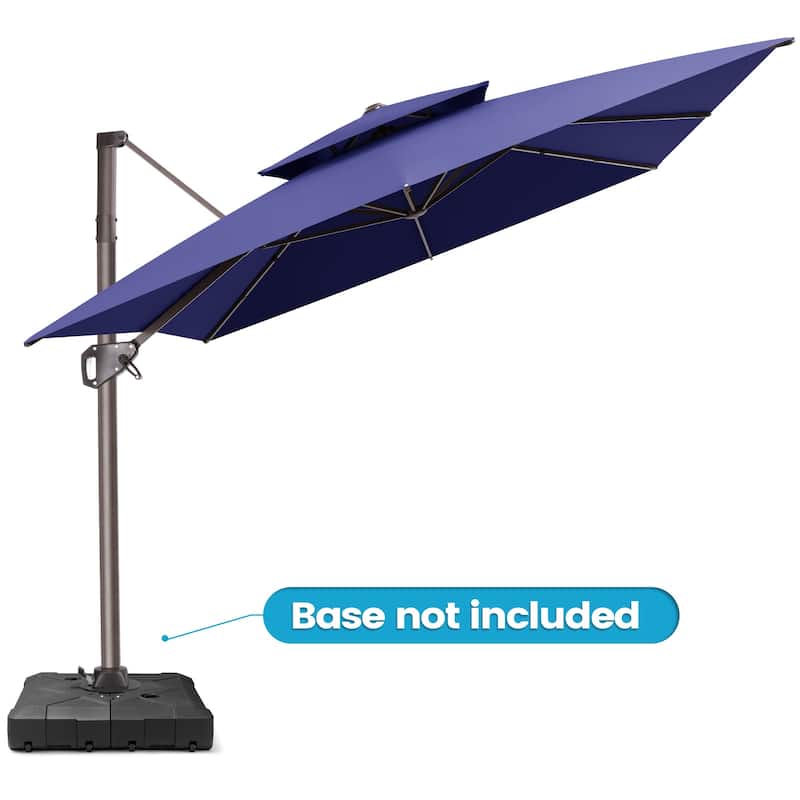 11 × 9 ft Outdoor Patio Cantilever Offset Dual Top Umbrella