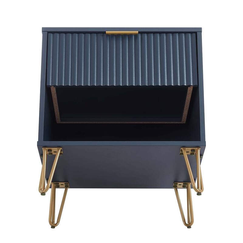 Manhattan Comfort Dumbo Mid Century Nightstand with 1 Drawer