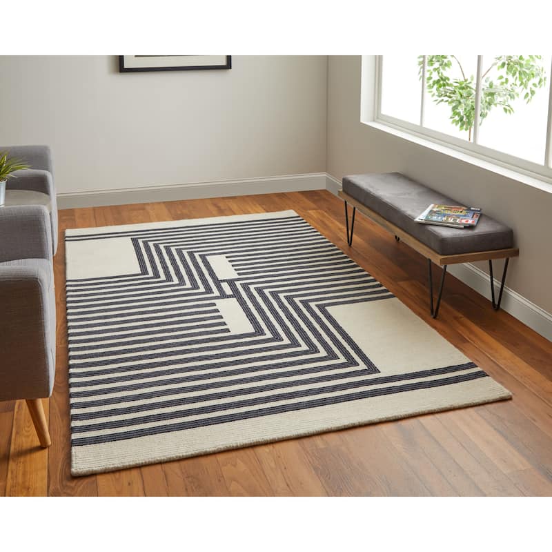 Grand Bazaar Ardon Hand Tufted Abstract Transitional Area Rug