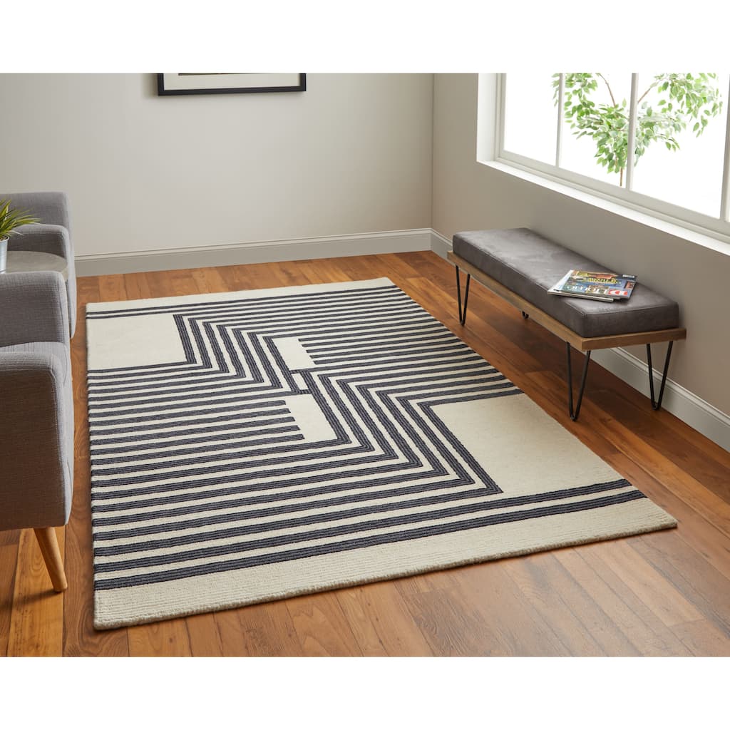 Grand Bazaar Ardon Hand Tufted Abstract Transitional Area Rug