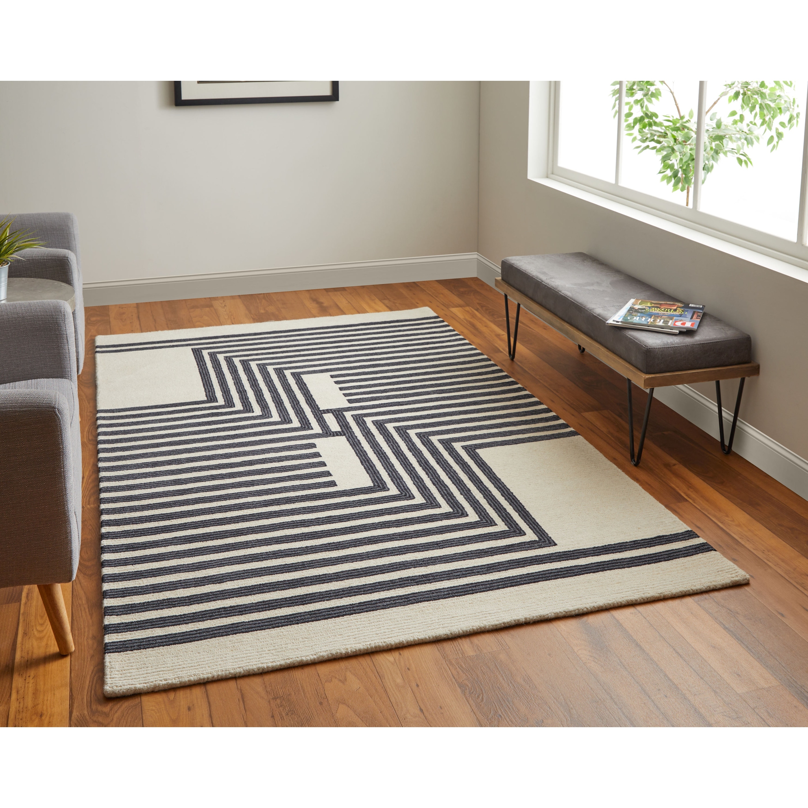 Grand Bazaar Ardon Hand Tufted Abstract Transitional Area Rug