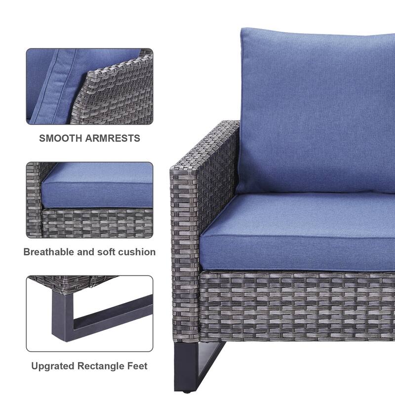 Gymojoy Outdoor Fire Pit Conversation Set, Patio Furniture with Cushions