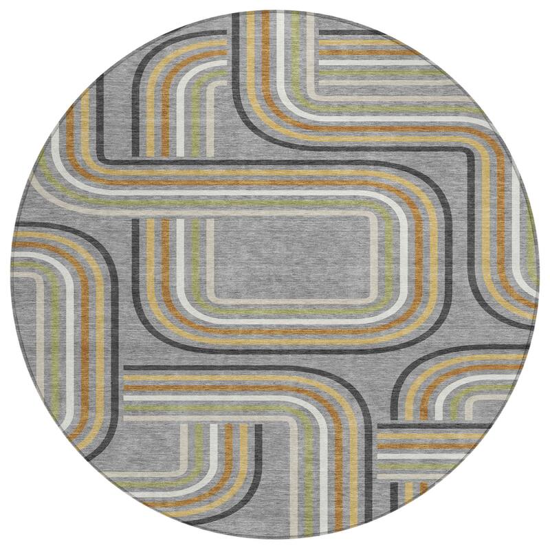 Machine Washable Indoor/ Outdoor Modern Leawood Chantille Rug