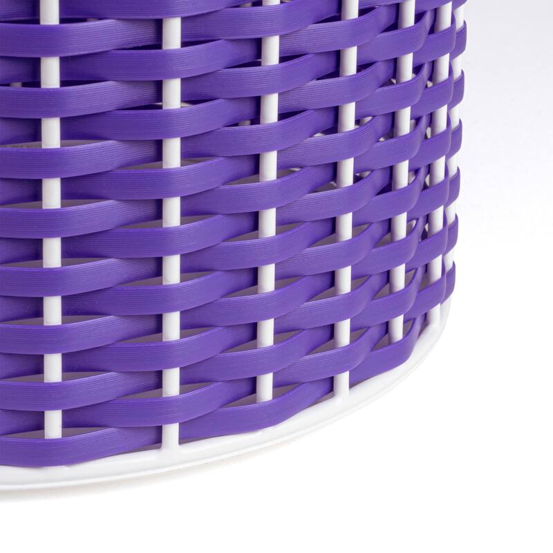 happimess Cecil Modern 4.13-Gallon Faux Wicker Cylinder Waste Basket