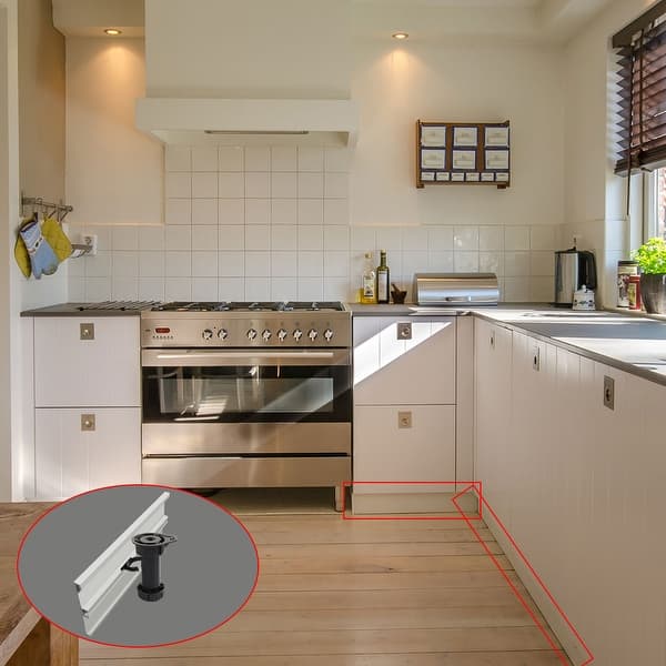Adjustable Black Plastic Kitchen Cabinet Cupboard Plinth Foot Leg 4pcs Overstock 17673716