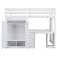 preview thumbnail 21 of 24, Full Size Loft Kids Bed Frame with Wardrobe, Desk, Drawers & Open Storage - Space-Saving Design for Bedroom, Easy Assembly, Grey