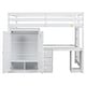 preview thumbnail 10 of 32, Multi-Functional Design Full Size Loft Bed with Wardrobe, Desk and Storage Drawers, Sturdy construction, Space-saving, White