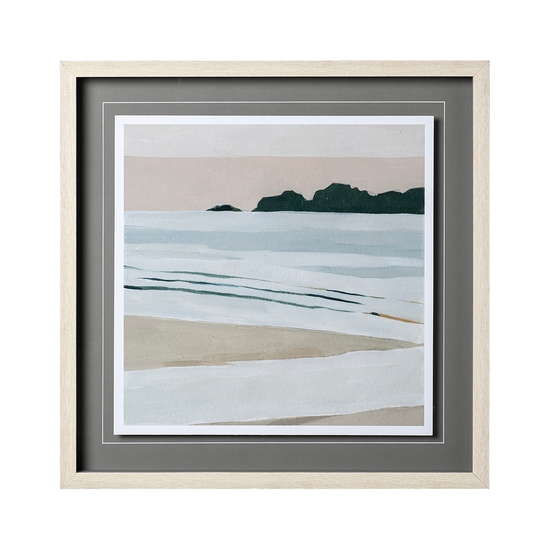 Mercana Coastal Lines I by Emma Scarvey a Hand Embellished Textured Framed Art Print Matted under Glass