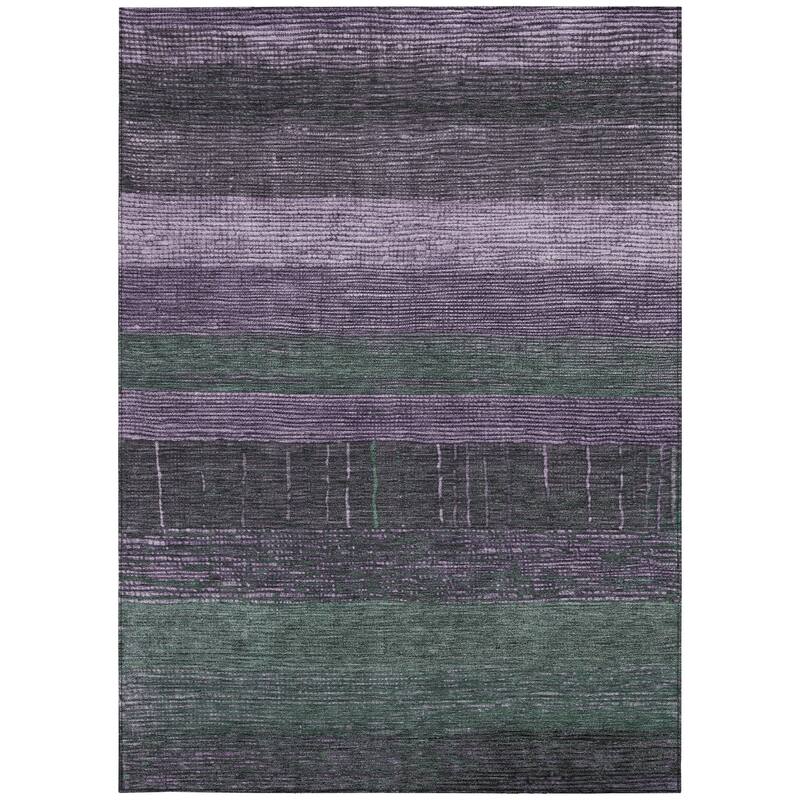HomeRoots Striped Transitional Rectangle Outdoor Rug
