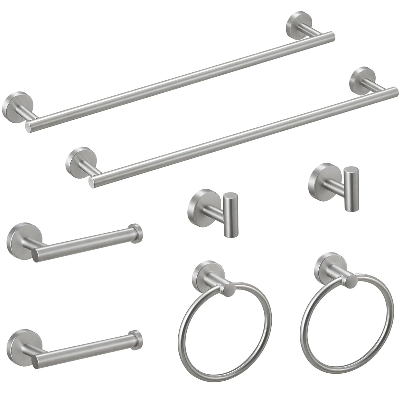 Modern 8-Piece Wall Mount Bathroom Hardware Set