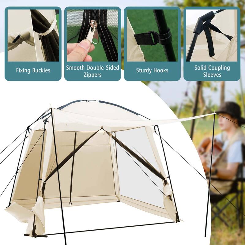 Costway Screen Dome Camping Tent for 6-8 People with 4-Side Mesh Walls - See Details