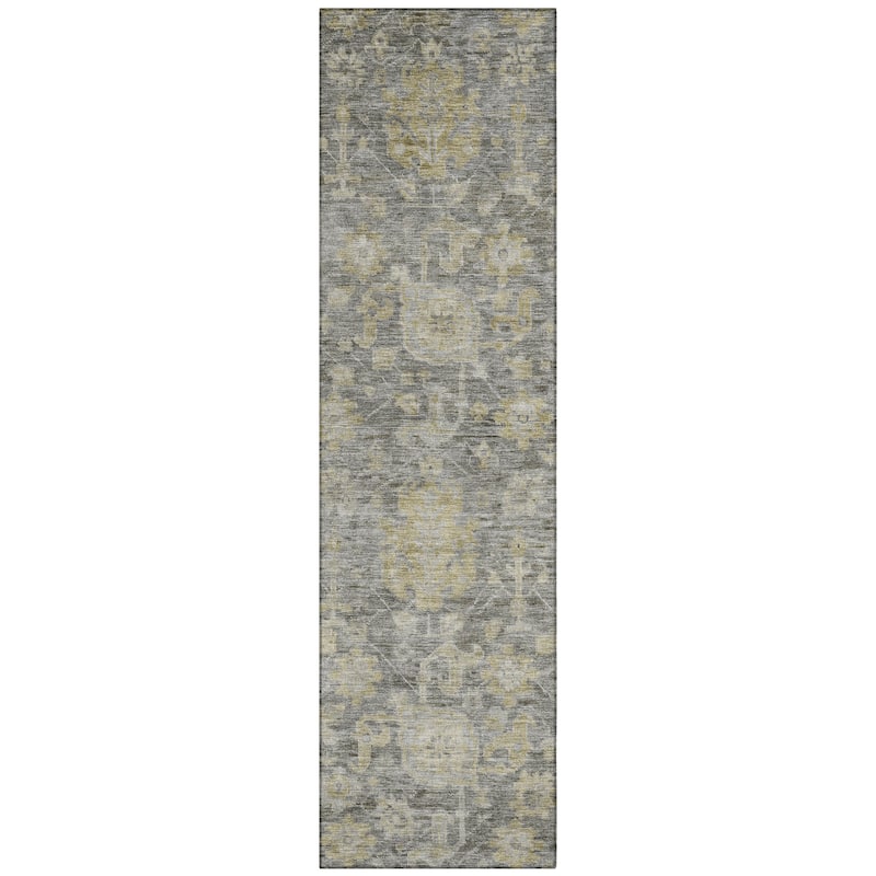 Machine Washable Indoor/ Outdoor Vintage Traditional Chantille Rug