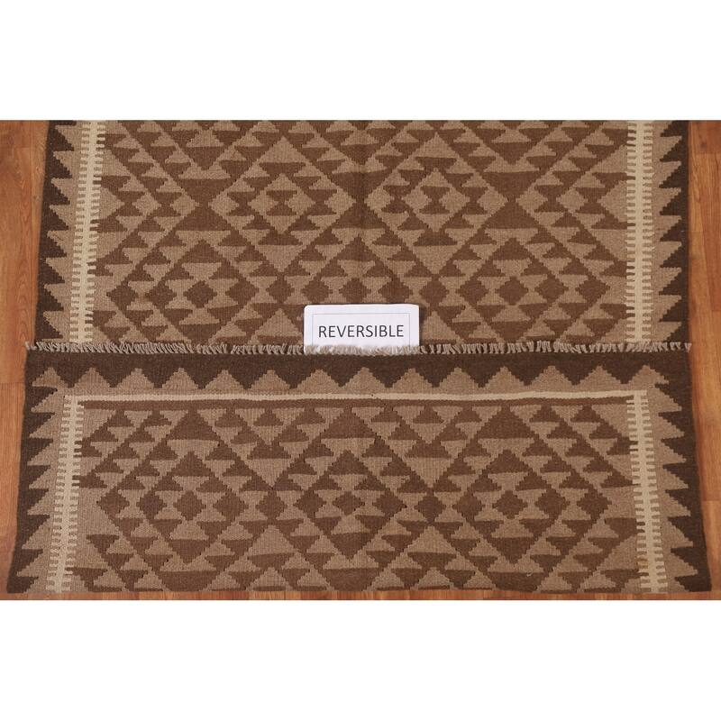 Reversible Kilim Oriental Area Rug Flat-weave Living Room Wool Carpet - 5'2" x 6'7"