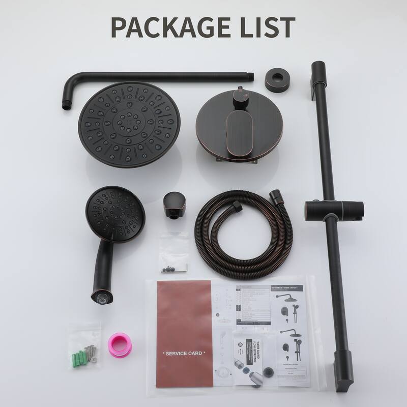 4-Spray Wall Mount Dual Fixed and Handheld Shower Head with Adjustable Slide Bar and Pressure-Balanced Valve