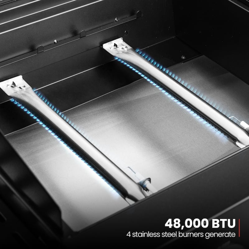 Royal Gourmet 4-Burner Gas Grill and Griddle Combo with Folding Legs