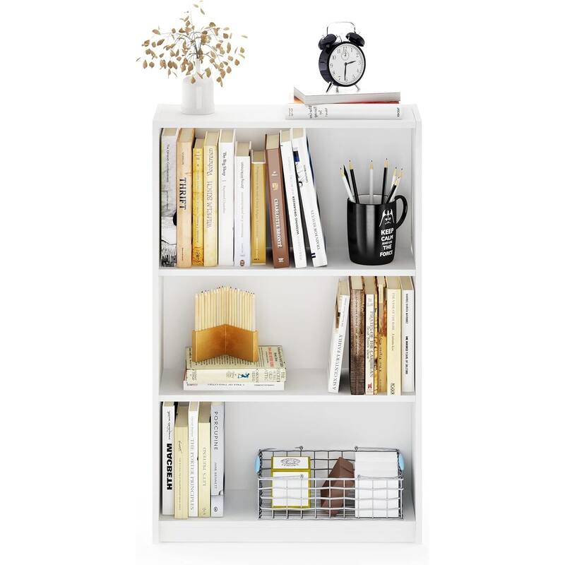 4-Shelf Ladder Bookcase Contemporary Leaning Shelf Storage with Open Display for Living Room or Office Space
