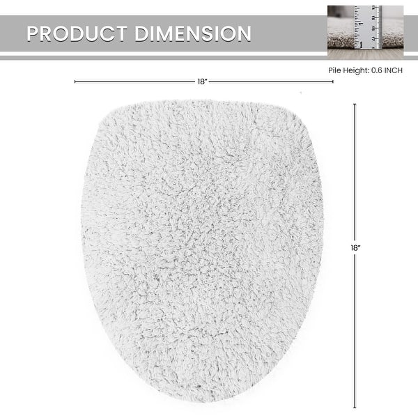 dimension image slide 15 of 17, Home Weavers Waterford Collection Cotton Toilet Lid Rug | Elastic Fit | Fit Most Standard Toilet Lid | 18"x18"