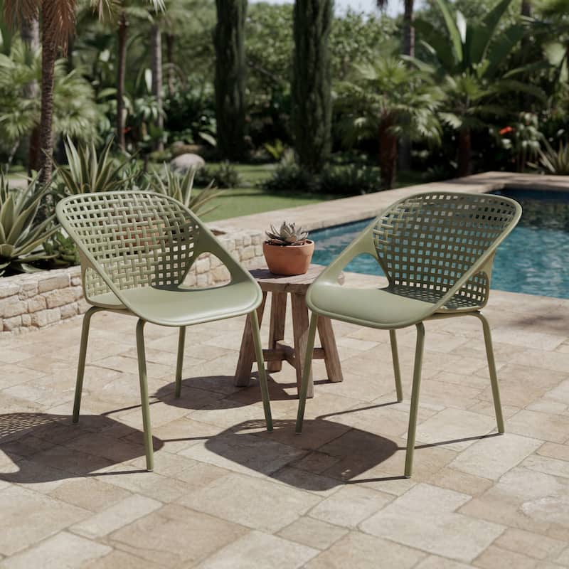 Christopher Knight Home - Modern Outdoor Dining Chair with Weather-Resistant Design - Set of 2