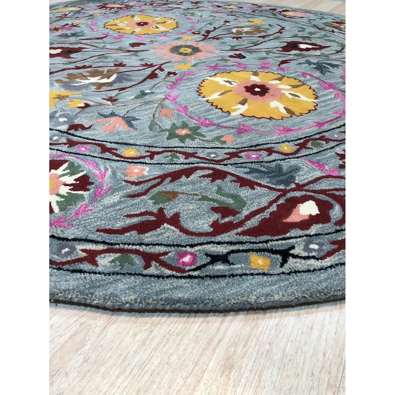 Home Decor EORC Hand-Tufted Wool Oriental Rug Elegant Blue Area Rug for Living Room, Bedroom, Office, & Home Décor Premium