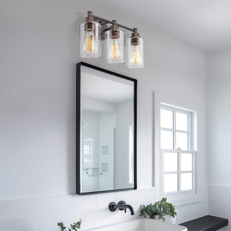 2/3/4/5-Light Bathroom Vanity Light with Clear Glass Shade