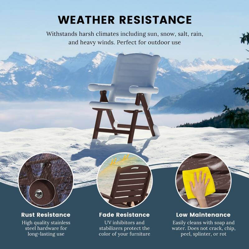 Coastline Patio Folding Highback Dining Chair Set of 2