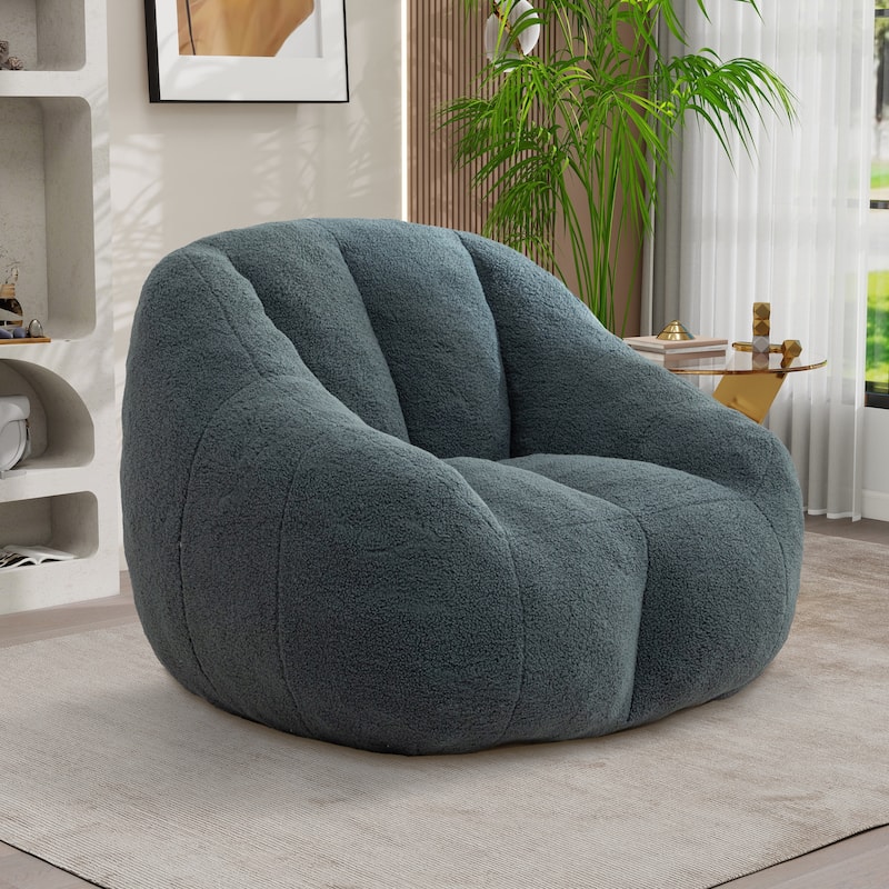 Upholstered Bean Bag Chair,Modern Lazy Floor Sofa Chair