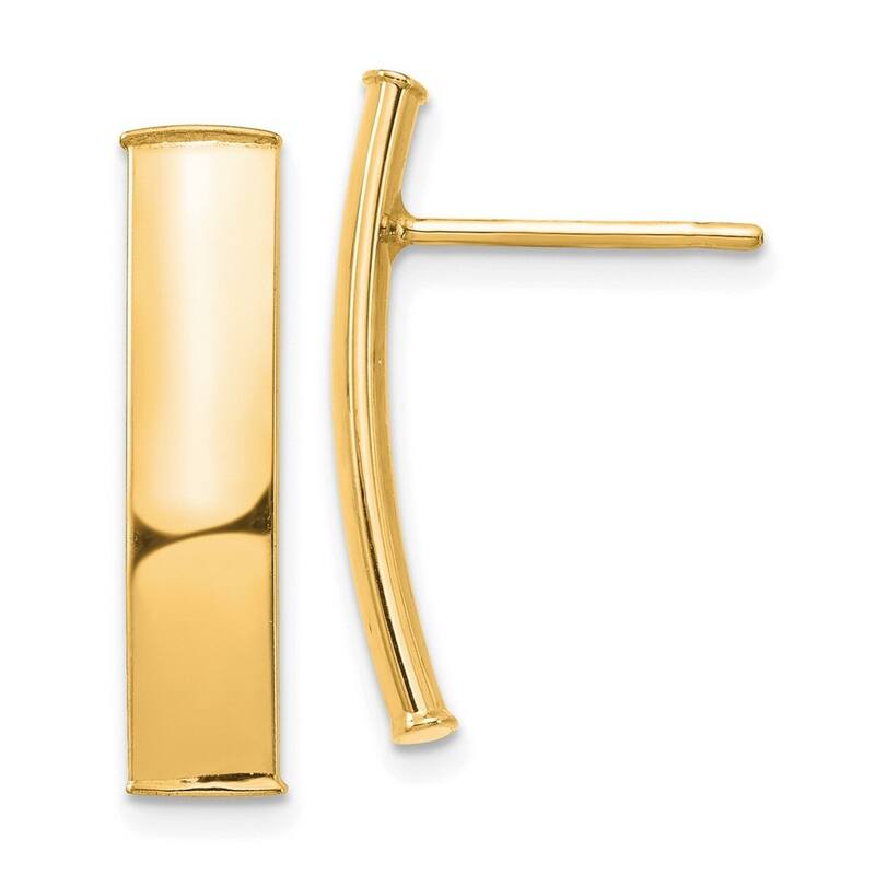 Curata 14k Yellow Gold Polished 21.4x5.04mm Post Earrings