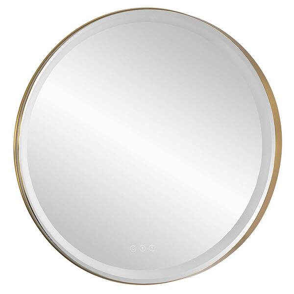 slide 2 of 8, LED Lighted Round Vanity Wall Mirror - 32"