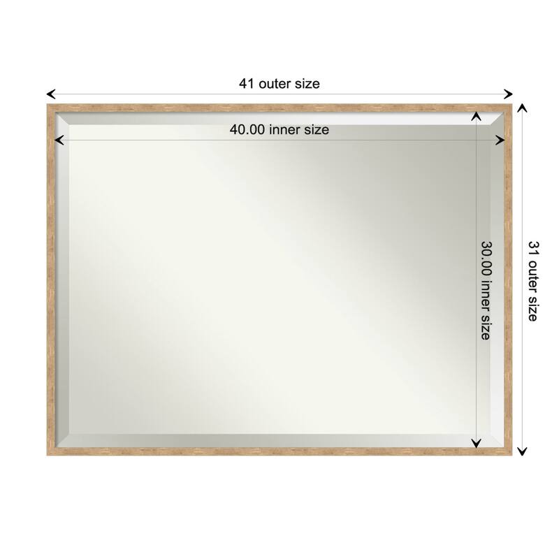 Imprint Beveled Wood Framed Wall Mirror - Imprint Light Bronze - Glass Size 40x30