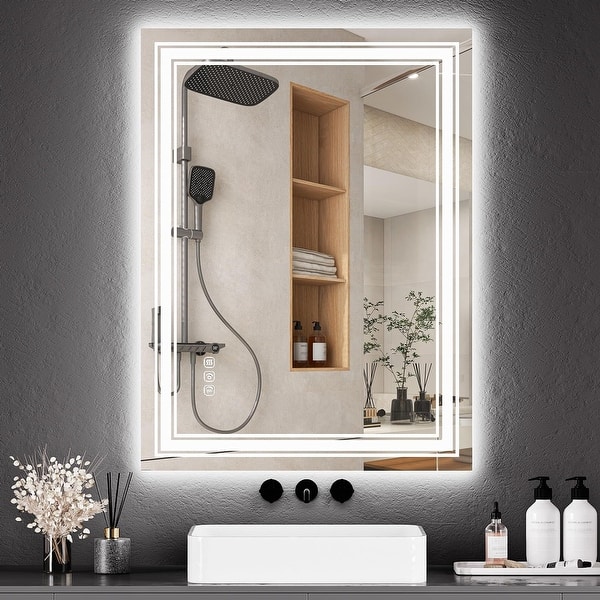 TETOTE LED Bathroom Mirror 20 X 28 Inch Brighter Light Up Mirror For