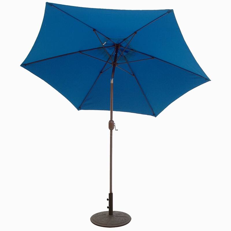 Tropishade 9 ft. Aluminum Bronze Patio Umbrella with Blue Cover