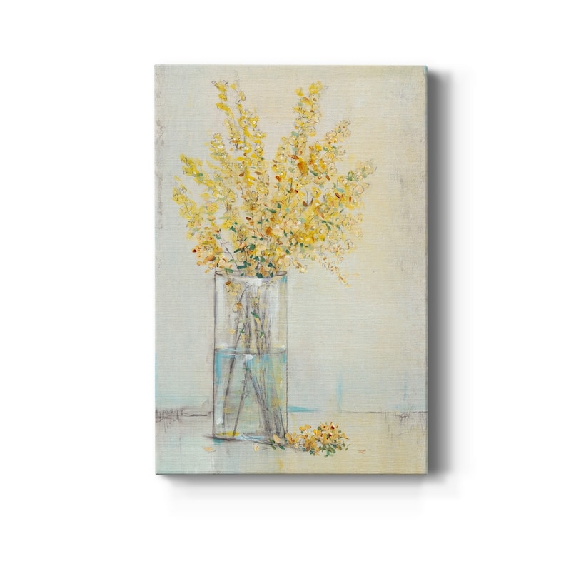Yellow Spray in Vase II Premium Gallery Wrapped Canvas - Ready to Hang - 18X27
