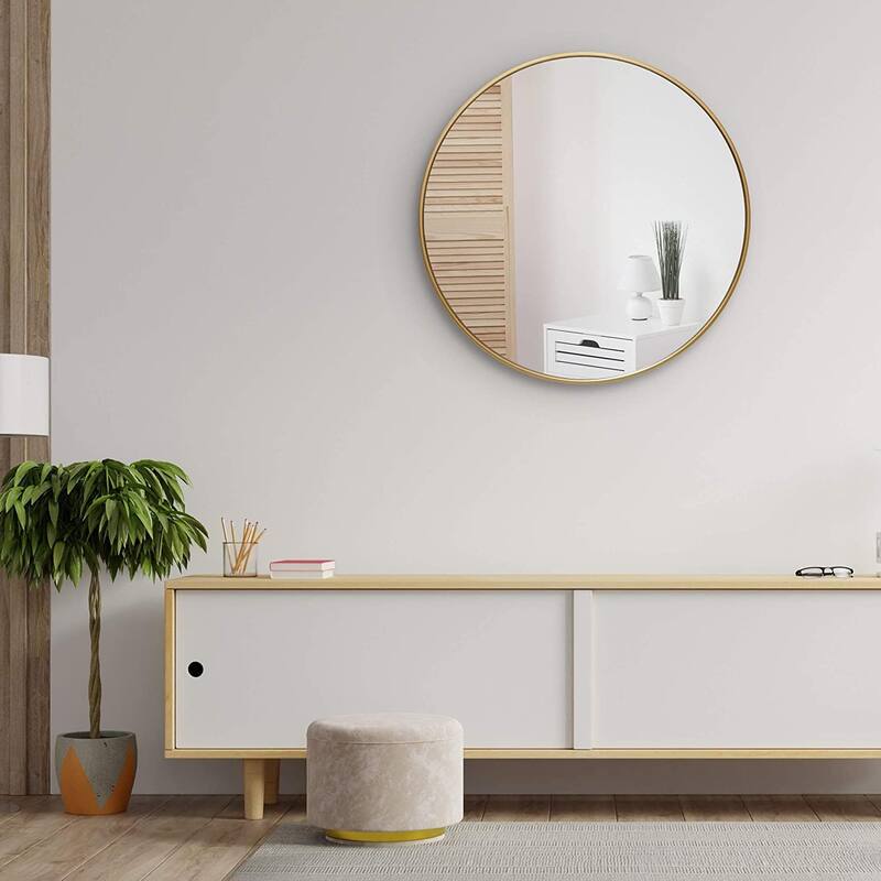 Inch Silver Metal Framed Rectangular Bathrrom Mirror for Wall.