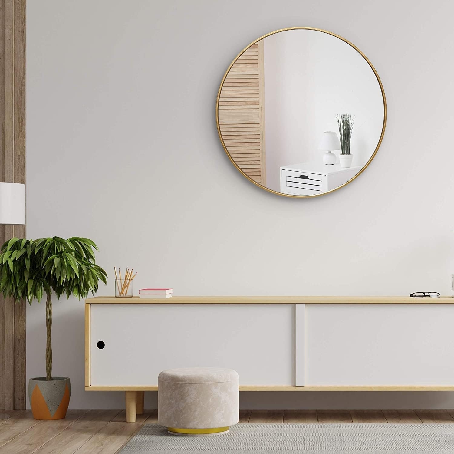 Metal Round Bathroom Mirror