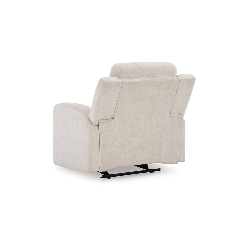 Genna Manual Recliner Chair, Light Beige Polyester, Soft Cushioned