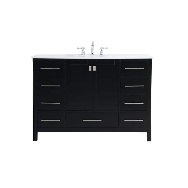 Elegant Lighting VF18848 Irene 48" Free Standing Single Basin Vanity - Black - Anthracite Finish