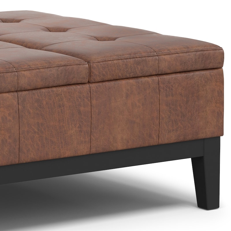WYNDENHALL Lancaster 36 inch Wide Contemporary Square Storage Ottoman