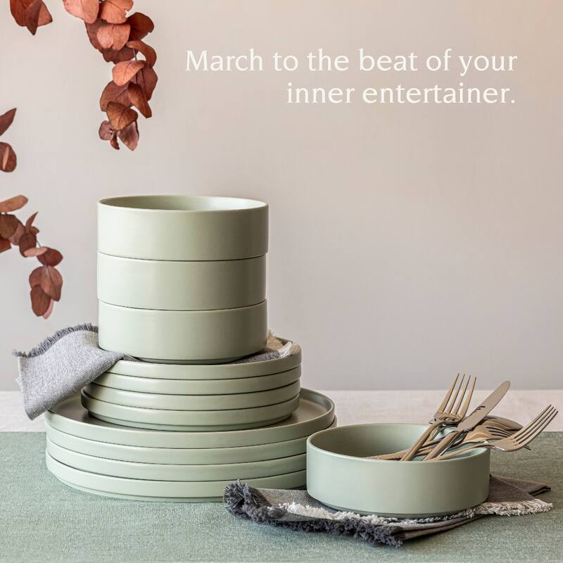 over&back Stackable Semi-Matte Stoneware Dinnerware
