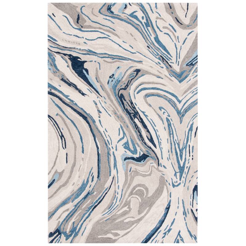 SAFAVIEH Handmade Soho Alysha Modern Wool Rug - 6' Square - Grey/Blue