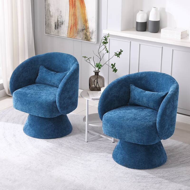 Upholstered Swivel Armchair (Set of 2)