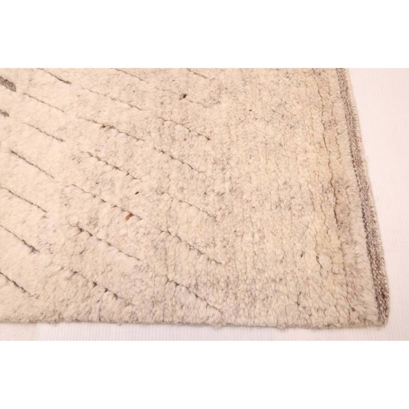 ECARPETGALLERY Hand-knotted Tangier Cream Wool Rug - 5'1 x 8'3