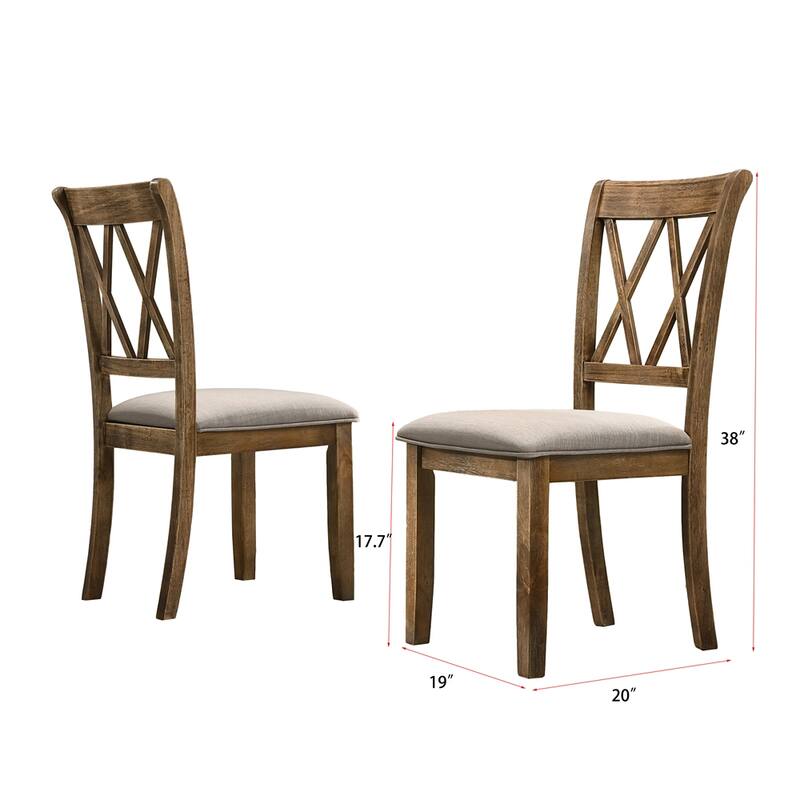 Fabric Upholstered Dining Chair,Set of 2 - Brown