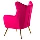 preview thumbnail 101 of 141, Eusebio Tufted Velvet Accent Chair with Wingback, Arms, and Metal Gold Legs for Living Room or Bedroom by HULALA HOME