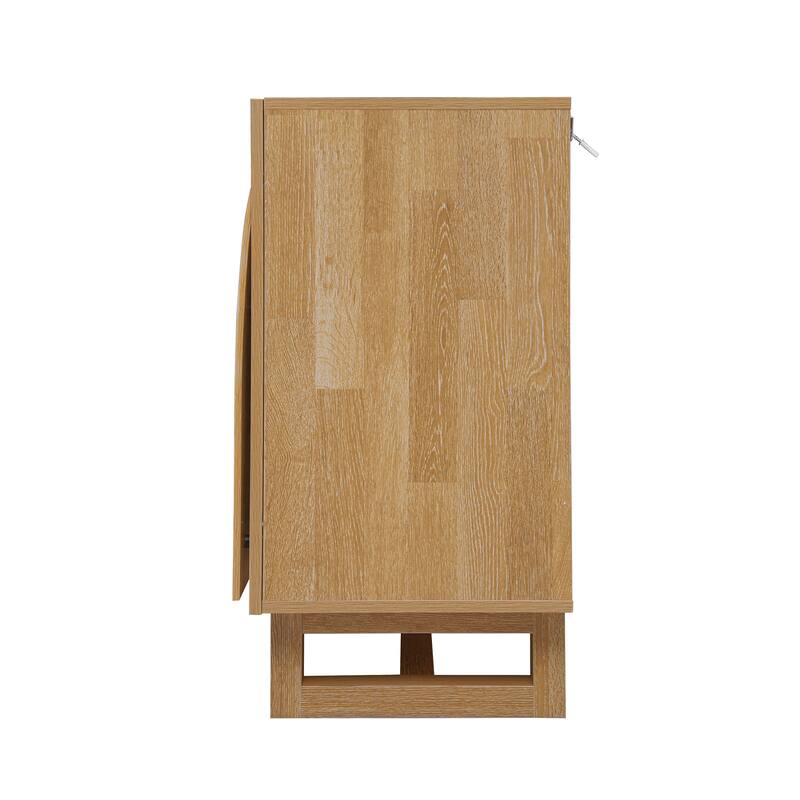 GDFStudio - Pureform Modern Wooden Storage Cabinet with 2 Doors and Adjustable Shelf