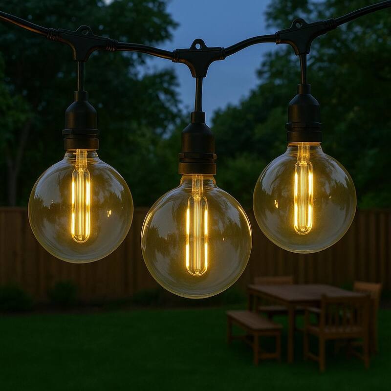 Festive Living LED G125 + T25 Bulb Indoor/Outdoor Covered Edison Bulbs, E26 Base - Large
