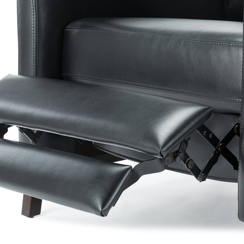 Black Modern Upholstered Recliner with Solid Wood Frame