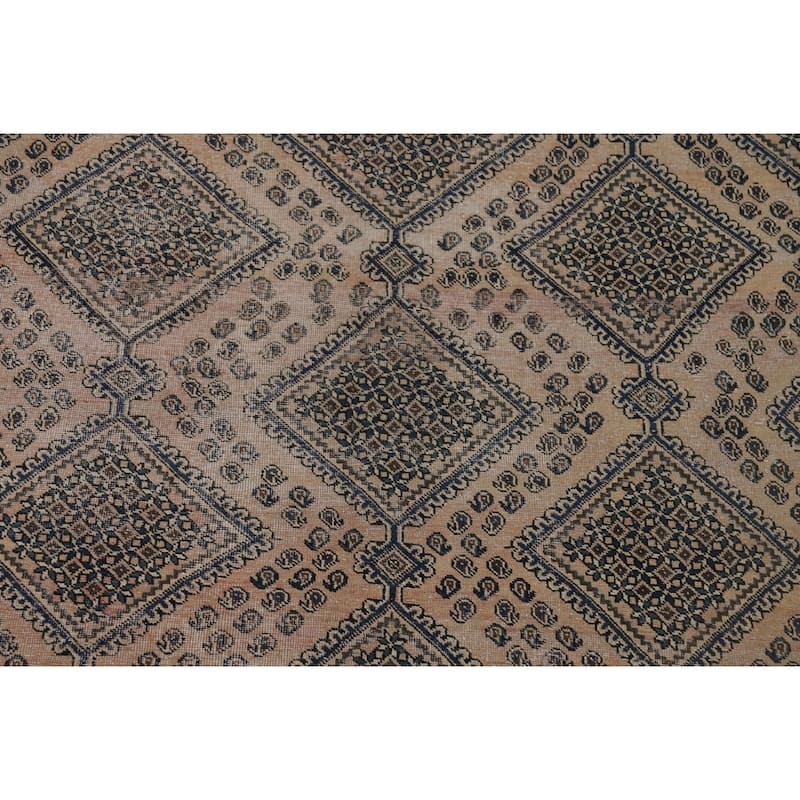 Distressed Bakhtiari Vintage Persian Area Rug Hand-Knotted Wool Carpet - 7'0" x 9'8"